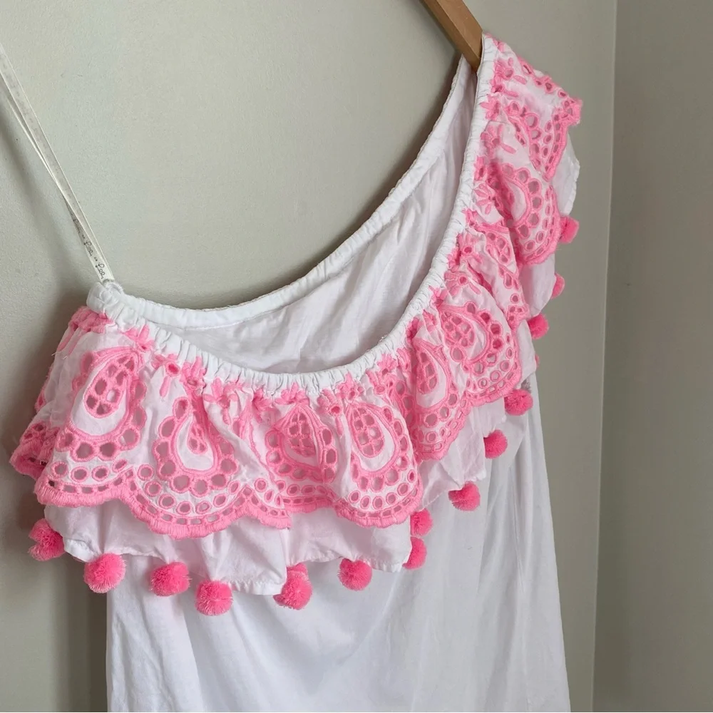 Lilly Pulitzer Idara One-shoulder Top Resort White XL Beach Vacation Tropical - Picture 6 of 13